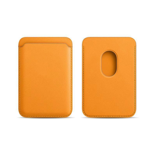 Leather Card Holder Wallet Pocket For Iphone 14 13 Pro Max With Snap On Attachment Red Other Mobile Accessories