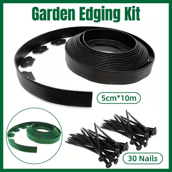 L Shaped Garden Edging Border Landscape Grass Lawn Stone Edge Fence Strip Black Garden Edging & Borders