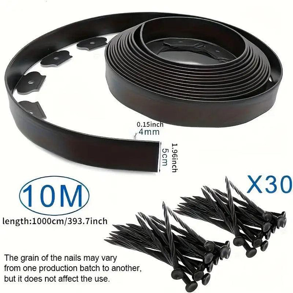 L Shaped Garden Edging Border Landscape Grass Lawn Stone Edge Fence Strip Black Garden Edging & Borders