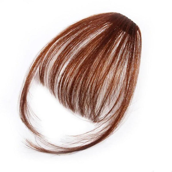 Clip In On Bangs Fringe Fake Straight Front Neat As Human Light Brown Hair Extensions