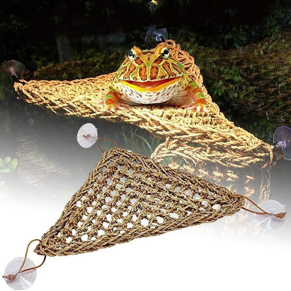 Comfortable And Natural Straw Reptile Bed Hammock For Basking Relaxation 20*20*28Cm Reptiles