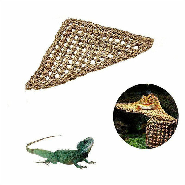 Comfortable And Natural Straw Reptile Bed Hammock For Basking Relaxation 20*20*28Cm Reptiles