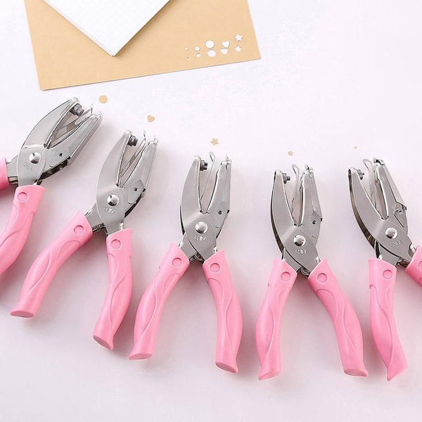 Circle/Heart/Star Shaped Metal Hole Punch Pliers Paper Hand Puncher 1.5Mm Hole Punches