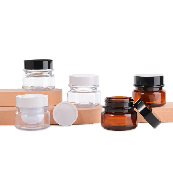 10Pcs Pet Plastic Cosmetic Bottles Refillable Travel Face Cream Containers 30Ml Brown+Black Double Travel Bottles & Containers