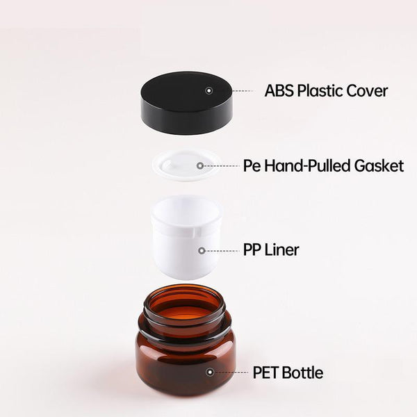 10Pcs Pet Plastic Cosmetic Bottles Refillable Travel Face Cream Containers 30Ml Brown+Black Double Travel Bottles & Containers