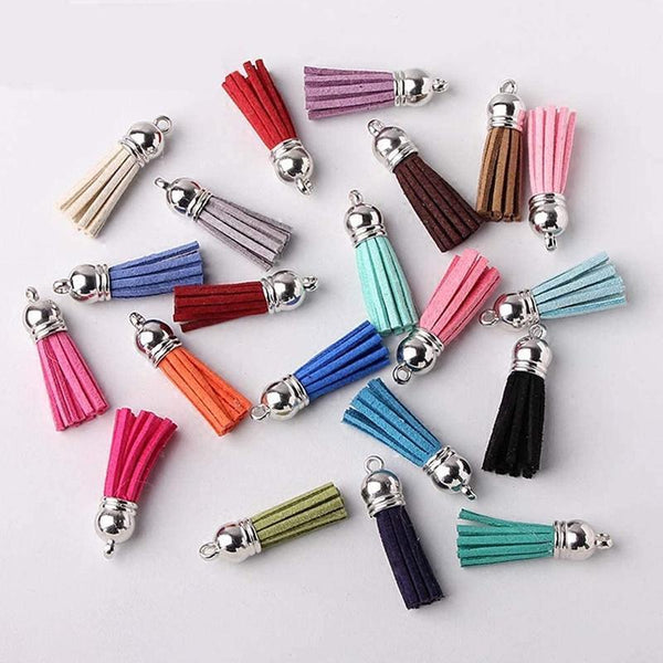 50X Leather Key Chain Ring Tassel Pendants Bulk Mixed Diy Crafts Jewelry Making Charms & Pendants