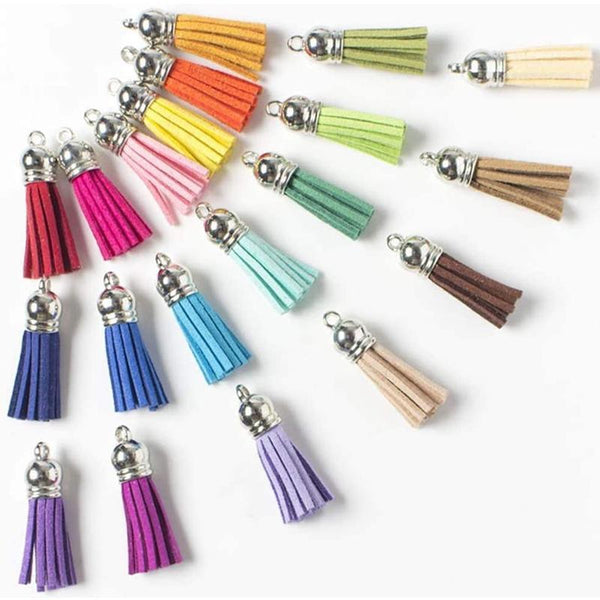 50X Leather Key Chain Ring Tassel Pendants Bulk Mixed Diy Crafts Jewelry Making Charms & Pendants