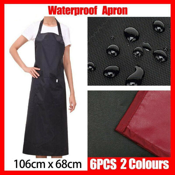 Heavy Duty Pvc Waterproof Apron For Kitchen Butcher Cleaning 6Pcs 106X68cm Red Aprons