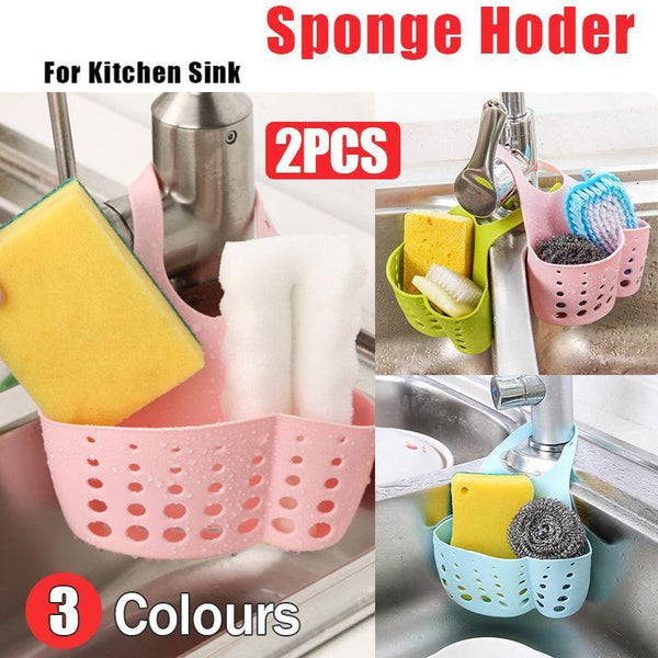 2Pcs Kitchen Drain Holder Sponge Sink Storage Rack Basket Organizer Shelf Bathroom Green Sink Organisers