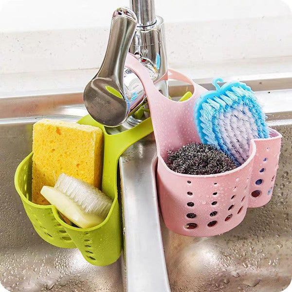 2Pcs Kitchen Drain Holder Sponge Sink Storage Rack Basket Organizer Shelf Bathroom Green Sink Organisers