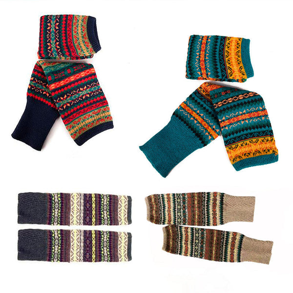 Women Ladies Winter Warm Knit Wool Leg Warmer Woolen Knee Socks Leggings Khaki Leg Warmers