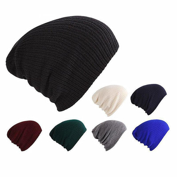 Winter Thermal Warm Women Men Hat Slouch Baggy Beanie Ski Knitted Cap Beige Hats & Headwear