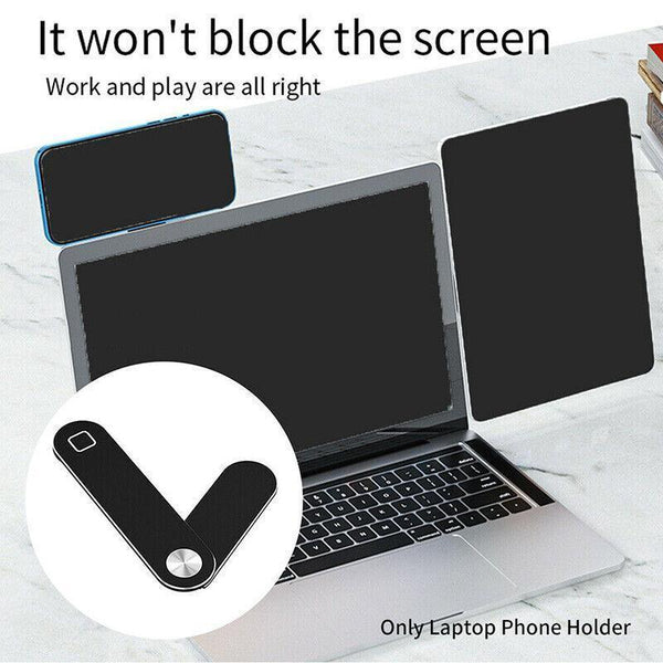 Side Mount Clip Phone Holder For Laptop Adjustable Portable Screen Bracket Blue Monitor Mounts & Stands