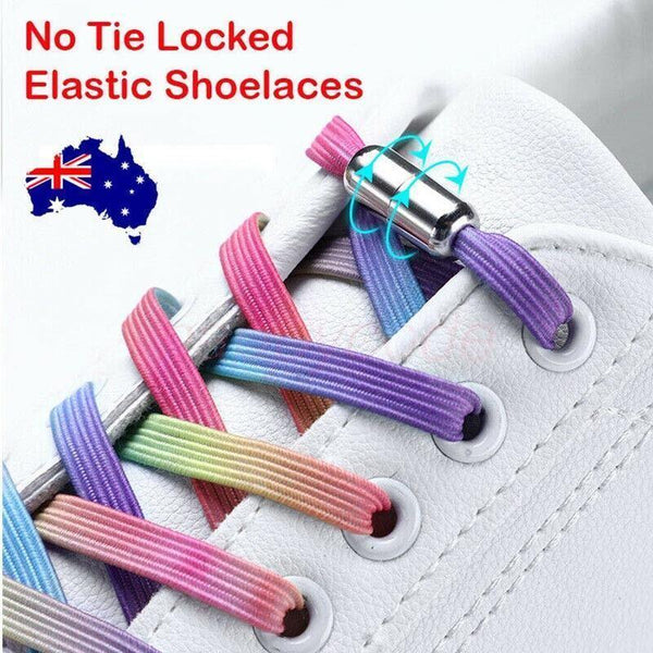 No Tie Locked Elastic Shoelace Lace Lazy Laces Sneakers Sports No.19 Glitter Yellow Shoe Laces