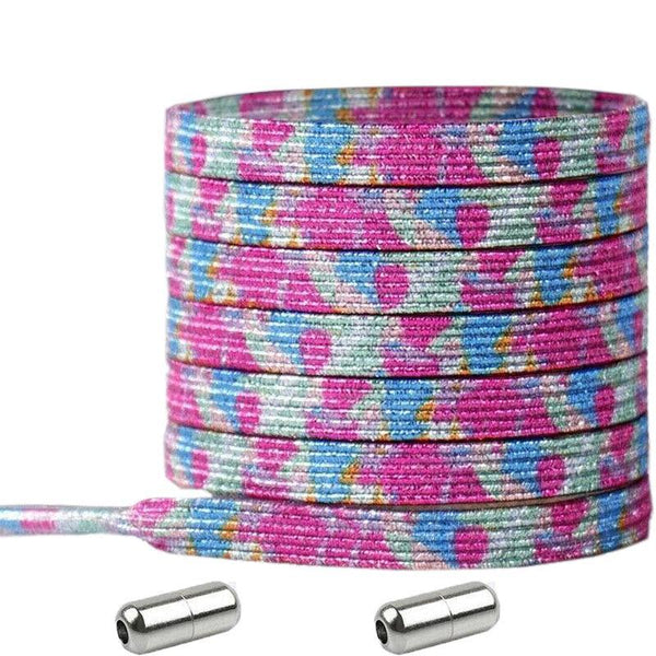 No Tie Locked Elastic Shoelace Lace Lazy Laces Sneakers Sports No.19 Glitter Yellow Shoe Laces
