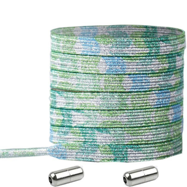 No Tie Locked Elastic Shoelace Lace Lazy Laces Sneakers Sports No.19 Glitter Yellow Shoe Laces