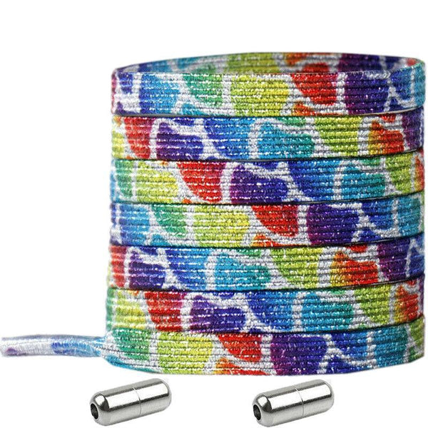 No Tie Locked Elastic Shoelace Lace Lazy Laces Sneakers Sports No.5 Rainbow Scales Shoe Laces
