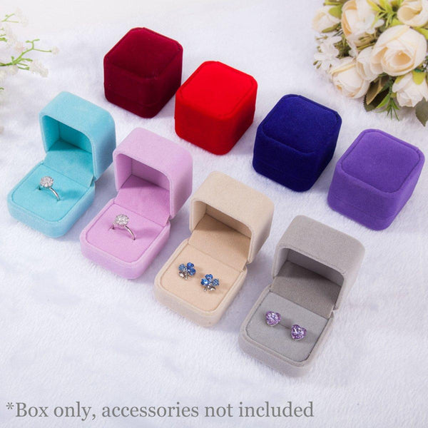 10X Flannel Ring Jewelry Earring Boxes Exquisite Gift Organizer Pink Grey Jewellery Holders & Organisers