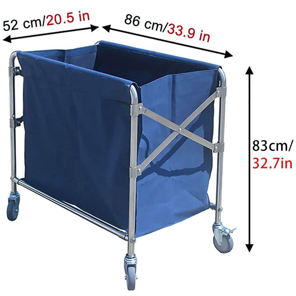 Folding Linen Trolley With Hand Push Design For Storage Room Cleaning Service Storage Bins & Baskets
