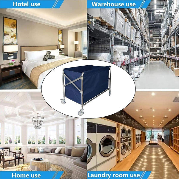 Folding Linen Trolley With Hand Push Design For Storage Room Cleaning Service Storage Bins & Baskets