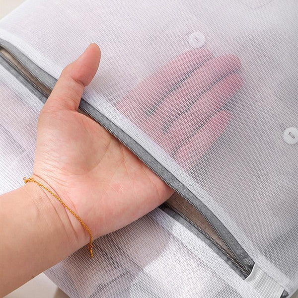 5Pcs Zipper Mesh Set Clothes Washing Organiser For Delicates Grey Laundry Bags