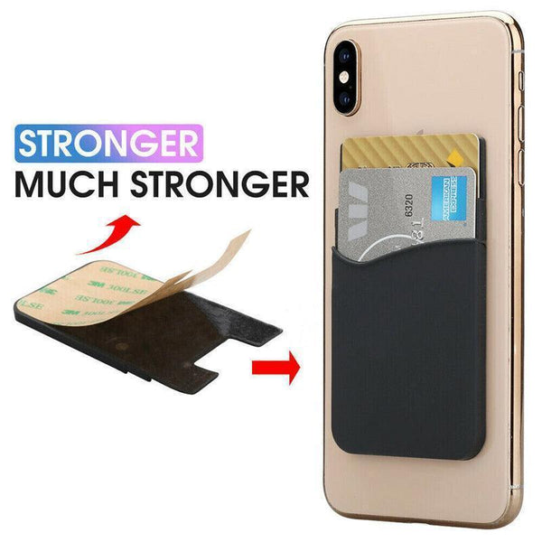 Silicone Phone Card Holder Double Layer Adhesive Wallet With 3M Backing White Other Mobile Accessories