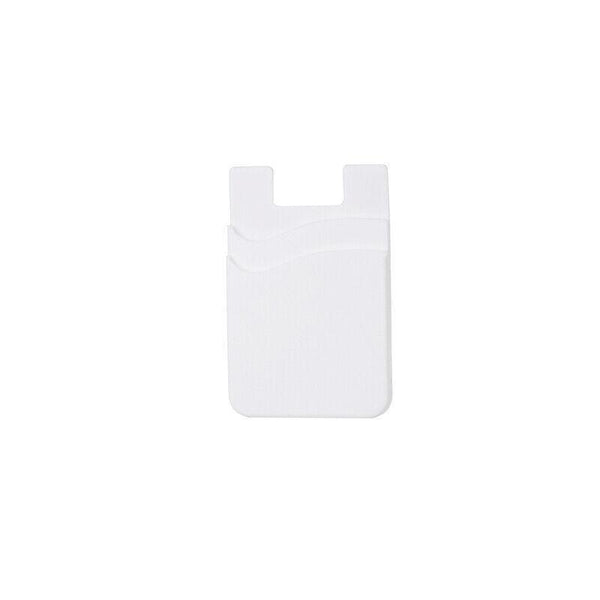 Silicone Phone Card Holder Double Layer Adhesive Wallet With 3M Backing White Other Mobile Accessories