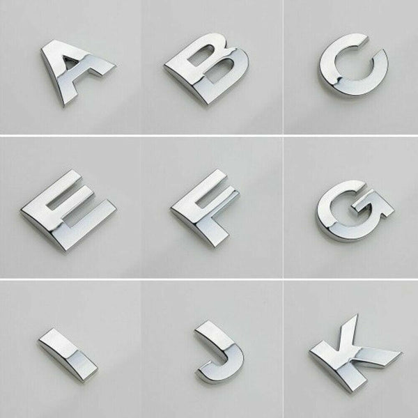 A Z Alphabet Letters Car Sticker Self Adhesive Auto Badge Emblem 3D Chrome Good X Decals & Stickers