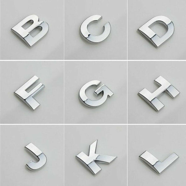 A Z Alphabet Letters Car Sticker Self Adhesive Auto Badge Emblem 3D Chrome Good X Decals & Stickers