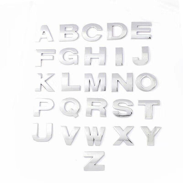 A Z Alphabet Letters Car Sticker Self Adhesive Auto Badge Emblem 3D Chrome Good Red Decals & Stickers