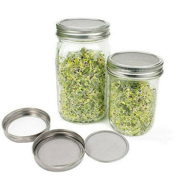 Seed Sprouting Lids Tools Strainer Screen Kits For Wide Mouth Mason Canning Jar 1Set Seed Starter