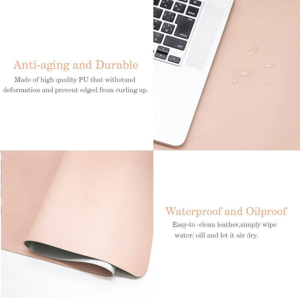 Leather Mouse Pad Gaming Waterproof Desk Mat 25 X 21Cm Anti Slip Light Green Desk Mats