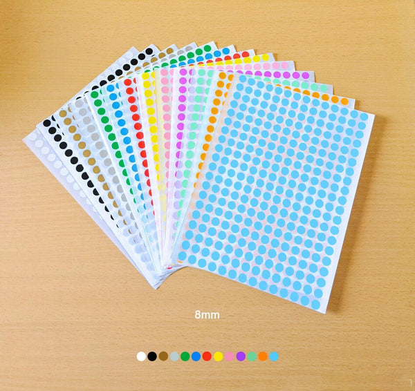 Green Assorted Sizes Colour Sticker Dots Adhesive Round Labels Circular Spot Scrapbook 25Mm*40 Scrapbooking Stickers