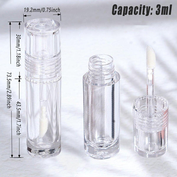 10Pcs 3Ml Transparent Lip Gloss Tubes Small Capacity Glaze Containers Travel Bottles & Containers