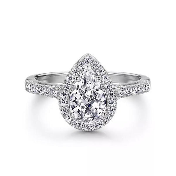 Sparkling Pear Shaped Zircon Cluster Ring Engagement Women Gift 8 Engagement/Wedding Ring Sets