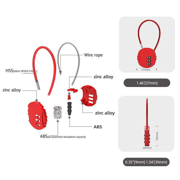 Combination Lock Padlock Locker 3 Digit Security Bike Suitcase Luggage Bag Blue Combination Padlocks