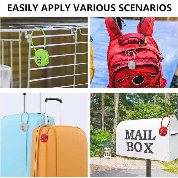 Combination Lock Padlock Locker 3 Digit Security Bike Suitcase Luggage Bag Blue Combination Padlocks