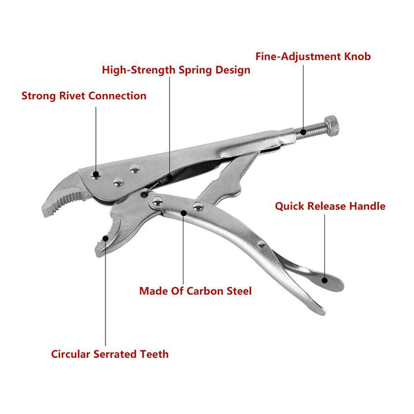 Multi Functional C Type Strong Manual Grip Round Mouth Clamping Tool Pliers