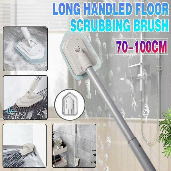 Long Handled Shower Scrub Brush With Extendable Pole For Bathroom Tiles Shower Heads & Combos