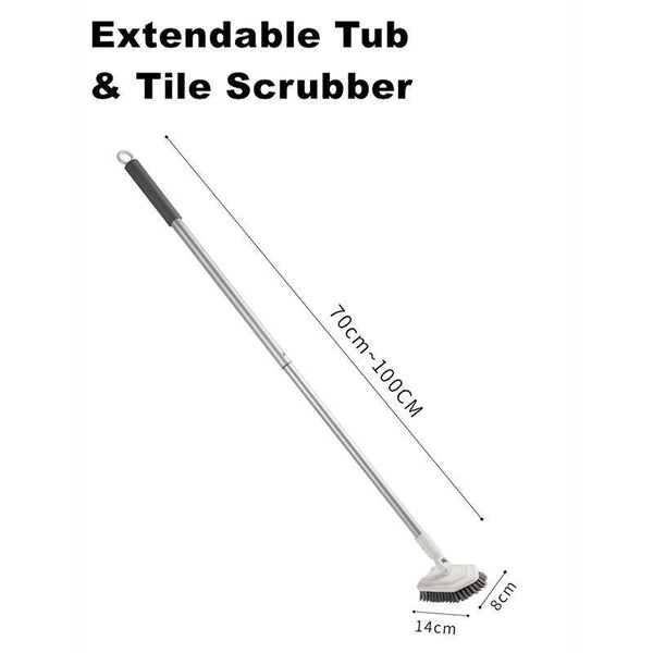 Long Handled Shower Scrub Brush With Extendable Pole For Bathroom Tiles Shower Heads & Combos