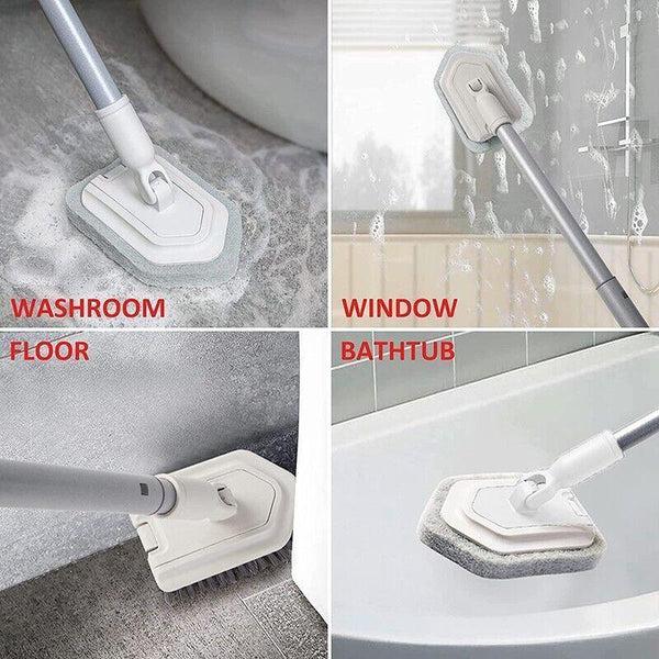 Long Handled Shower Scrub Brush With Extendable Pole For Bathroom Tiles Shower Heads & Combos