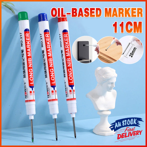 6Pcs Long Head Deep Hole Nosed Marker Multifunction Drill Art Pens & Markers