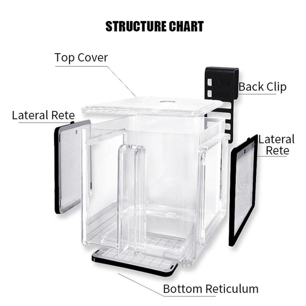 Acrylic Fish Isolation For Aquarium Guppy Fry Tropical Breeding Growth Box Aquariums