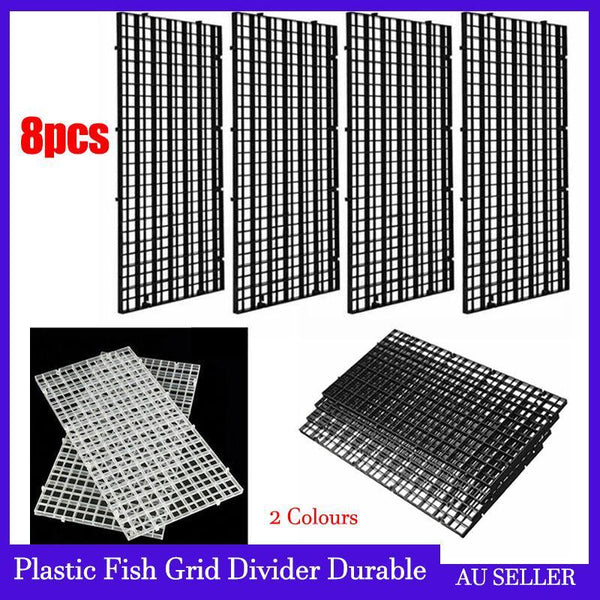 8Pcs Plastic Fish Grid Divider Durable Holder Tank Tray Egg Crate Aquarium White Aquariums