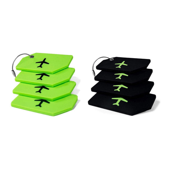 5Pcs High Quality Silicone Name Address Boarding Pass Travel Id Black Luggage Tags