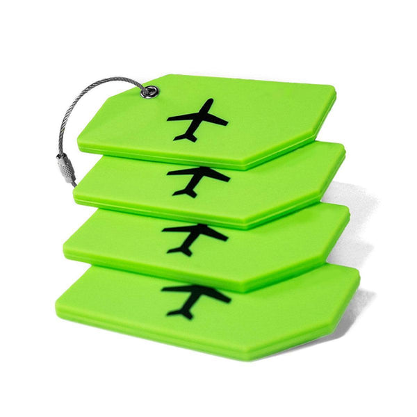 5Pcs High Quality Silicone Name Address Boarding Pass Travel Id Black Luggage Tags