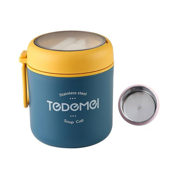 530Ml Stainless Steel Insulated Lunch Box Portable Food Storage Mug Soup Meals Blue Lunchboxes & Bags