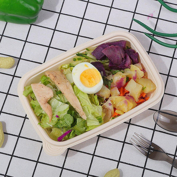 50Pcs Eco Friendly Corn Starch Lunch Box Degradable Takeout Bento Container 750Ml Lunchboxes