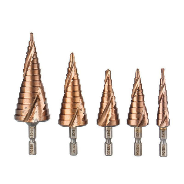 Hss M35 Cobalt Steel Step Cone Drill Bit Hole Saw Cutter 4 12/20/32Mm 5 21/27Mm 4 32Mm Hole Cutters