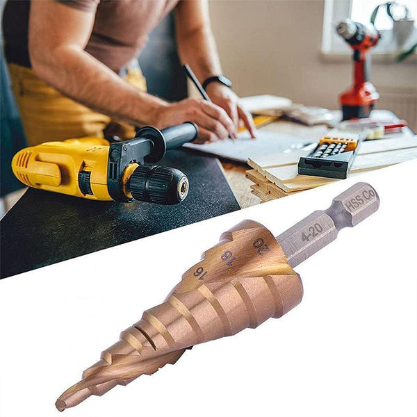 Hss M35 Cobalt Steel Step Cone Drill Bit Hole Saw Cutter 4 12/20/32Mm 5 21/27Mm 4 32Mm Hole Cutters